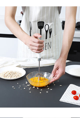Halbautomatischer Edelstahl-Eierschläger Schneebesen Handdruck-Rotations-Handmixer Eierwerkzeuge Sahnerührer Küchenzubehör