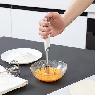 Halbautomatischer Edelstahl-Eierschläger Schneebesen Handdruck-Rotations-Handmixer Eierwerkzeuge Sahnerührer Küchenzubehör