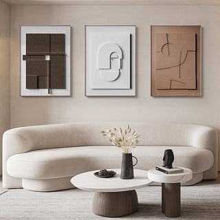 Dreidimensionale abstrakte stille geometrische Morandi-Hängekunst