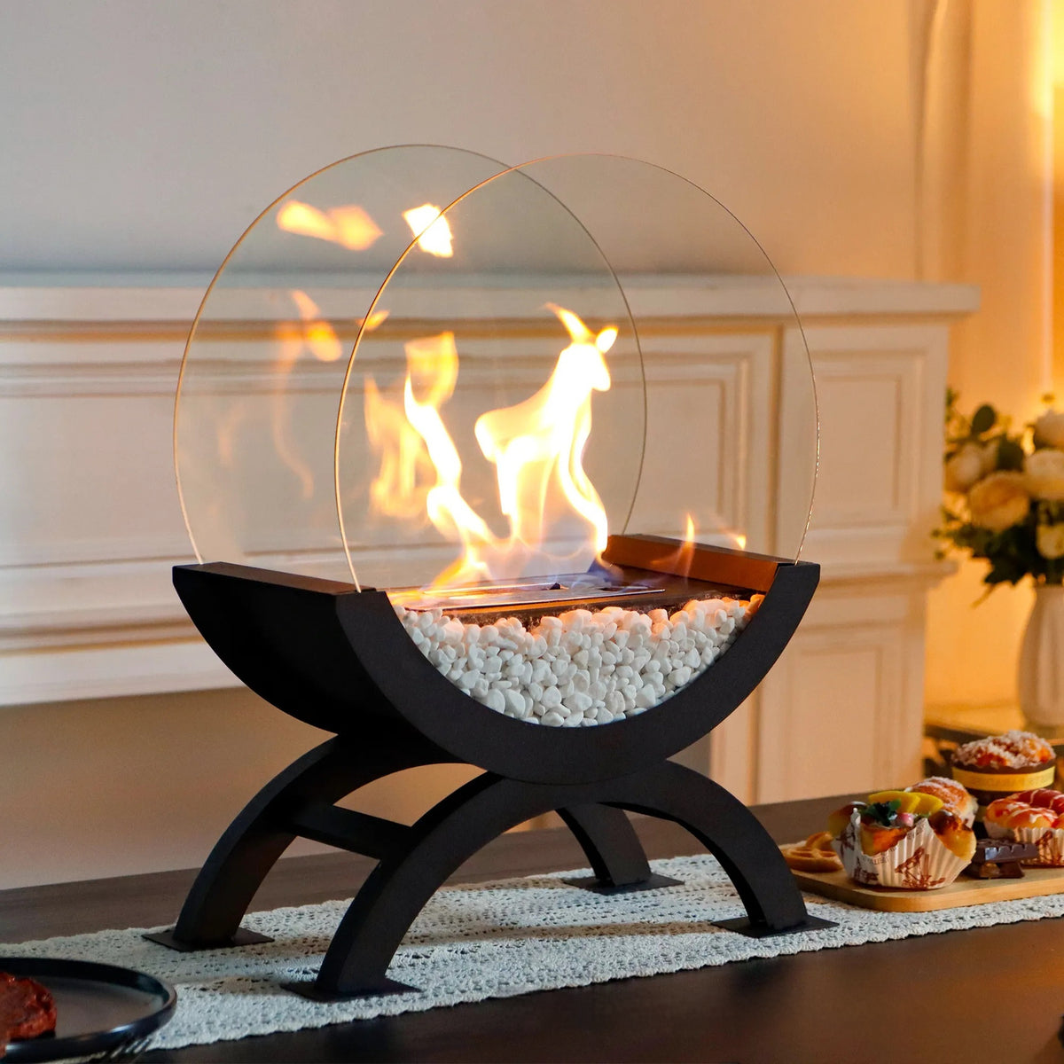 Indoor Kleiner Tisch-Ethanol-Kaminlampe Heizung für Zuhause
